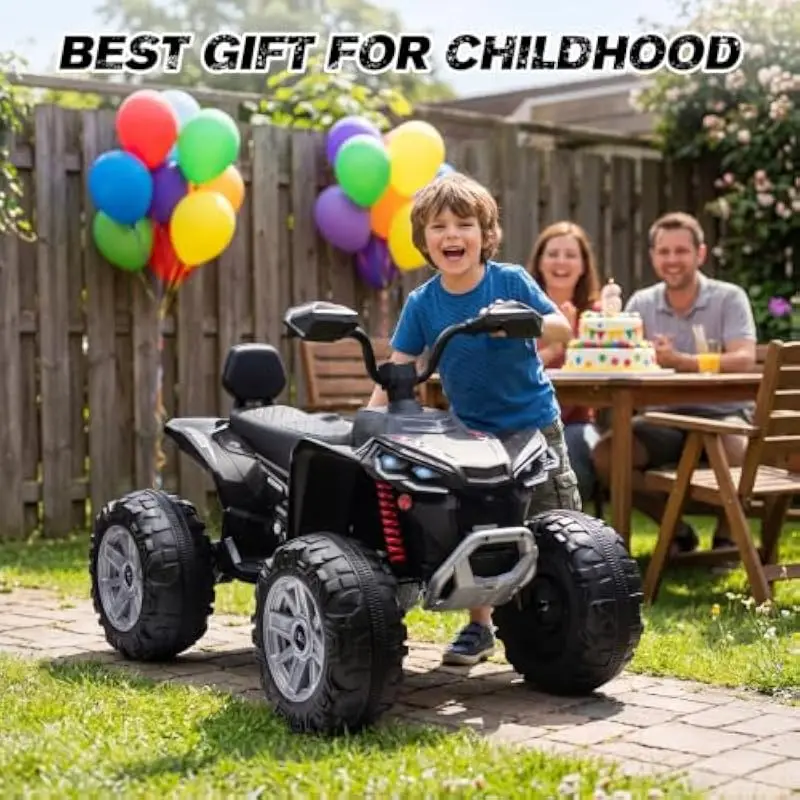 24V Dual-Motor ATV Ride-On for Kids 3-8 Years | 2-Seater Electric Vehicle with Adjustable Speeds Up to 5 MPH | LED Lighting Syst