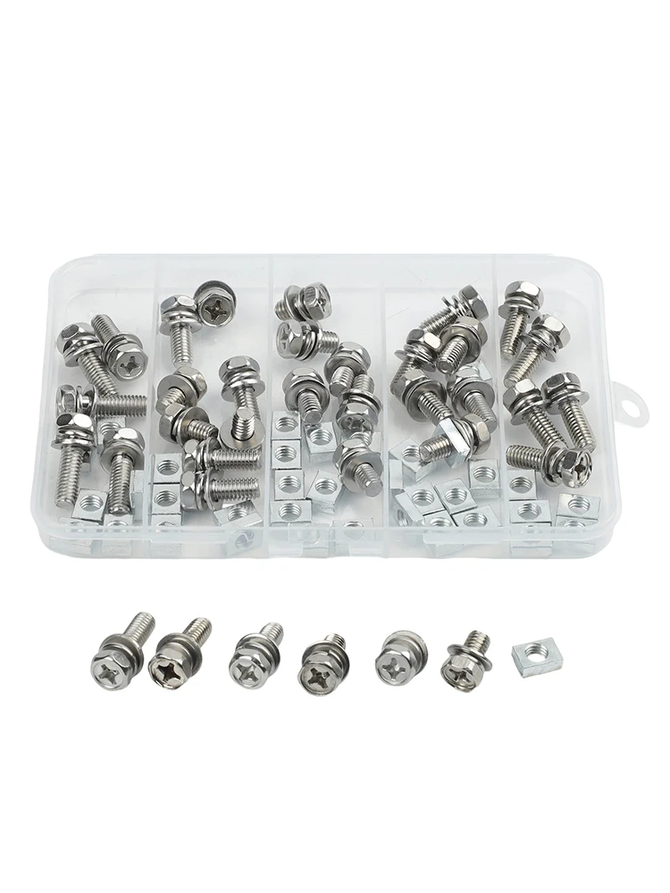Garage Workshop 304 Stainless Screws Square Nuts For Fastening Stability Hex Head Fasteners 304 Stainless Steel