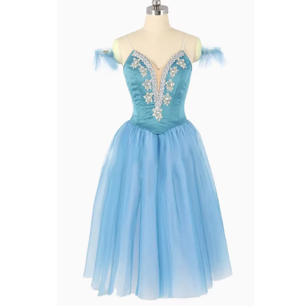 Good Quality Blue Romantic Juliette Ballet Dress,Professional Big Swing Balet Soft Dress For competition Ballerina Dress