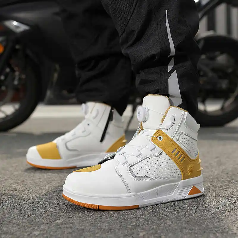 

37-47 Men Motocross Boots Genuine Leather Urban Riding Shoes Motorcyclist Boots Leather Motorcycle Supplies Motorcycle Shoes