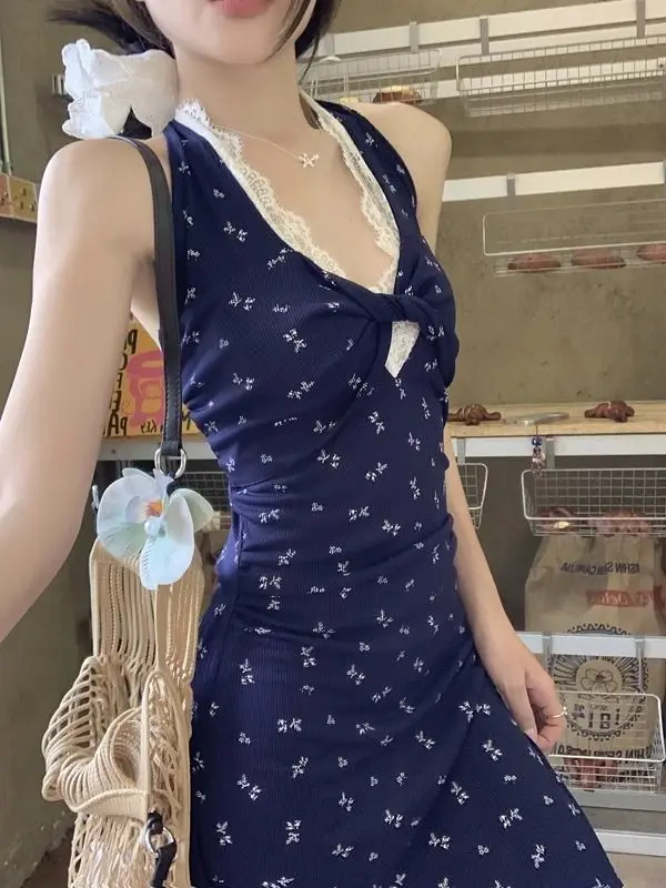 Sukienki Bez Rękawów Damska Sukienka Elegancka Wiosenna Jedwabna Prześwitująca Transparentna Kwiatowa Warstwowa Piknikowa Zwiewna Delikatna Miękka