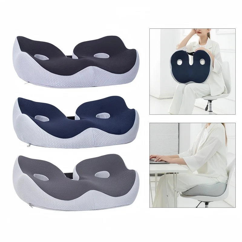 Portable Memory Foam Seat Cushion U-Shaped Office Car Airplane Pillow Back Support Pain Relief Pillow Ergonomic Body Support