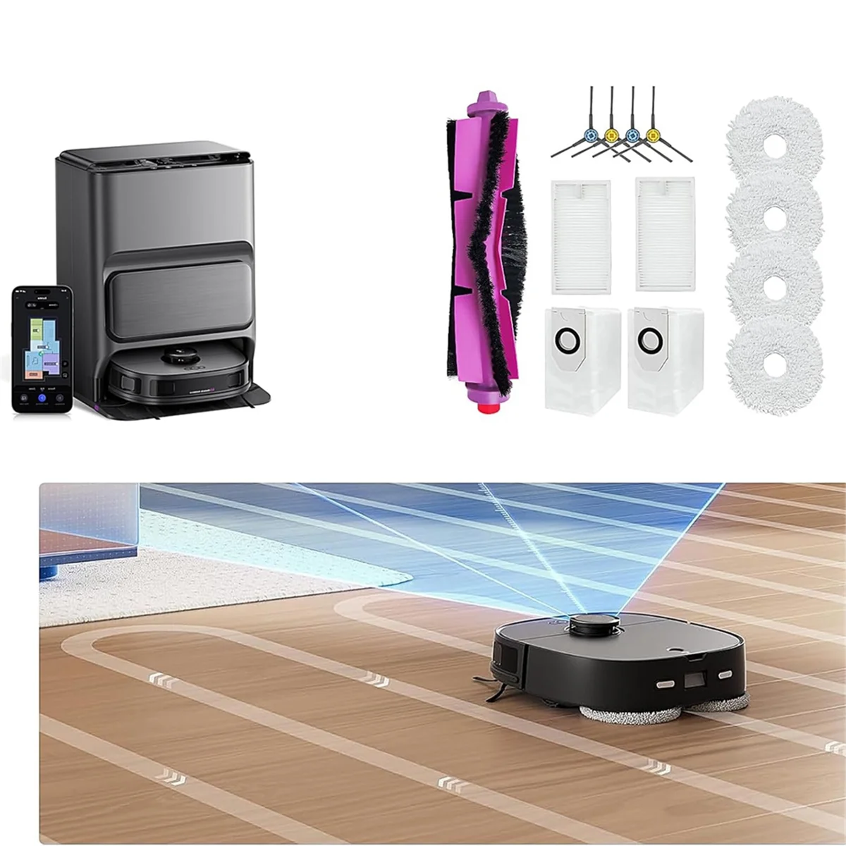 popolare Per Eureka J12Ultra / J12 Ultra, per Midea V12 Aspirapolvere Principale Spazzola Laterale Filtro Mop Borse Parti di Ricambio