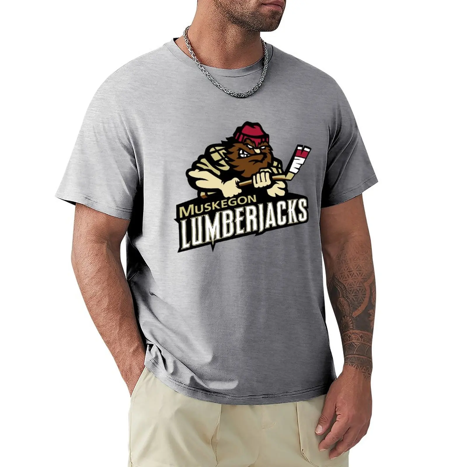 humor fashion t shirt Muskegon Lumberjacks T-Shirt sweat shirt t shirt man o-neck t shirts men's hip hop tees t-shirt