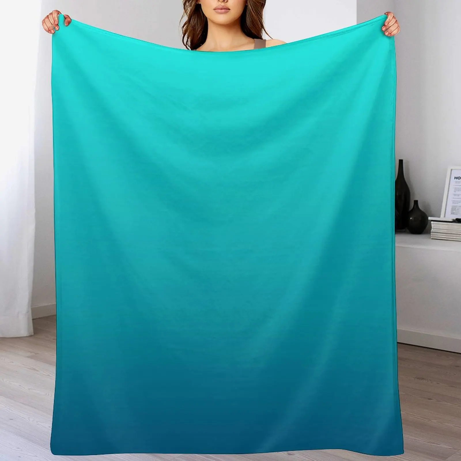 

preppy summer beach teal blue turquoise ombre Throw Blanket decorative Kid'S Blankets