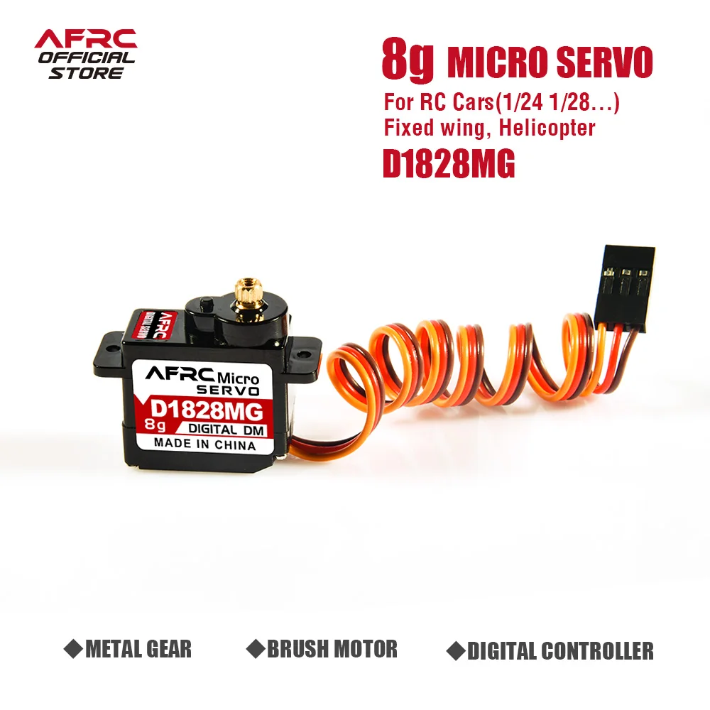 AFRC-D1828MG 8g Micro Metal Gear Servo digitale 1 pz 2 pz per 1/24 1/26 1/28 RC auto ad ala fissa elicottero aggiornamento assemblaggio fai da te