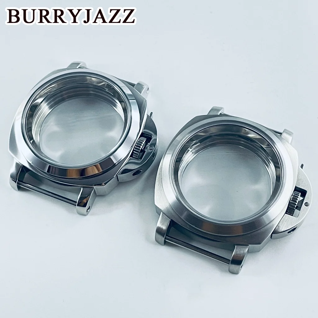 BURRYJAZZ 40 مللي متر صالح NH34 NH35 NH36 NH37 NH38 NH39 NH70 NH72 حركة الفضة الأسود RoseGold ساعة حافظة مقاوم للماء الياقوت الزجاج