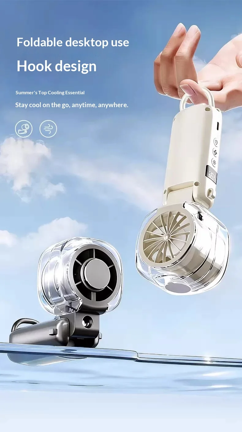 Aler s-654 Handheld Fan LED Intelligent Digital Display Handheld Small Fan Semiconductor Refrigeration Cooling low Noise Gifts