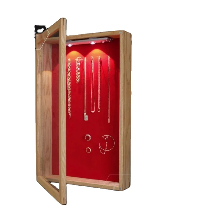

Specializing in the production of box racks, retro solid wood wall-mounted jewelry display cabinets