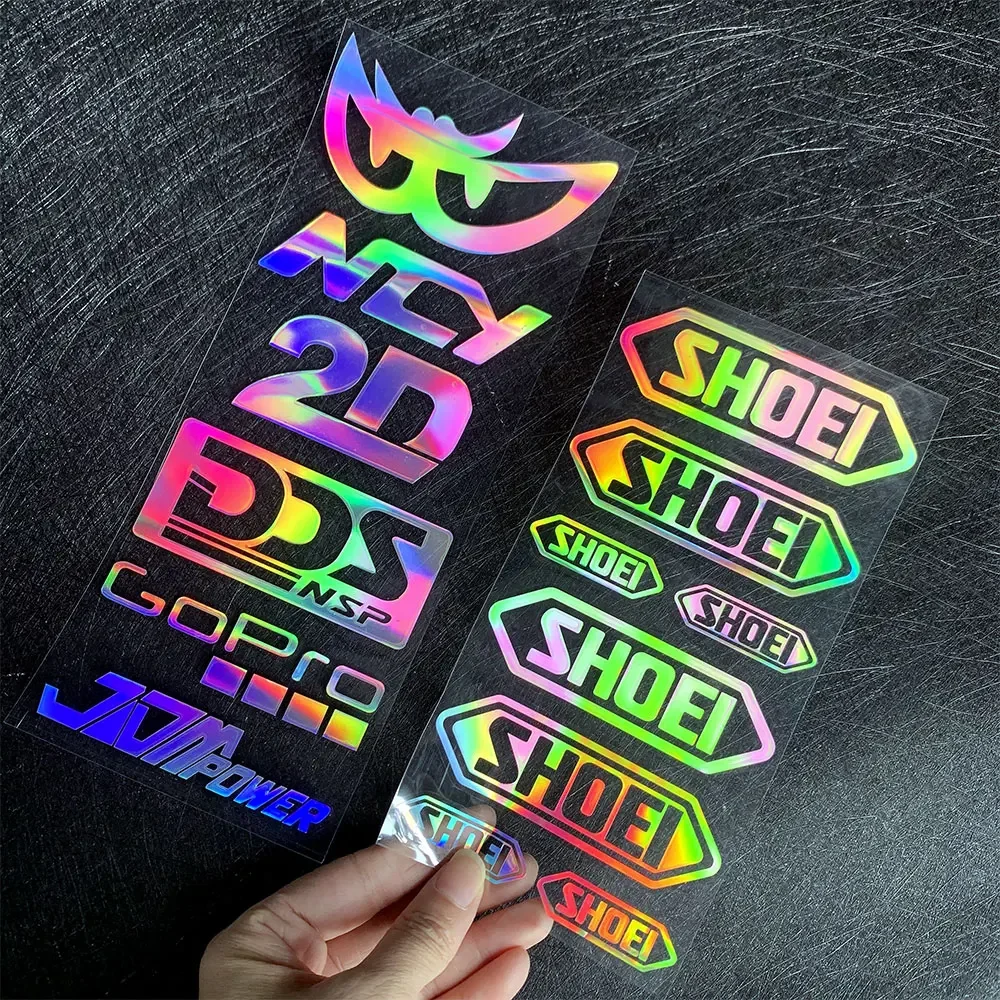 Laser-Regenbogen-reflektierender Hai-Motorrad-Seitenstreifen, Fahrradhelm-Aufkleber, Auto-Styling-Vinyl-Aufkleber für YAMAHA Tmax HRC Ninja