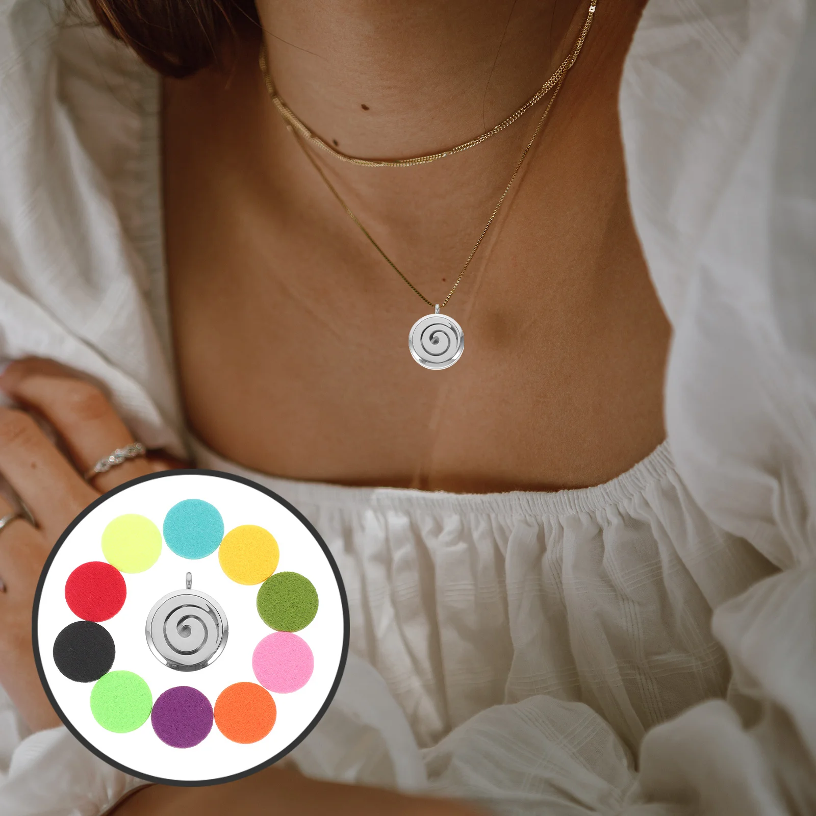 

Aroma Diffuser Pendant Hollow Necklace Charm For Diy Jewelry Making Essential Oil Locket Women Gift Health Care Accessory