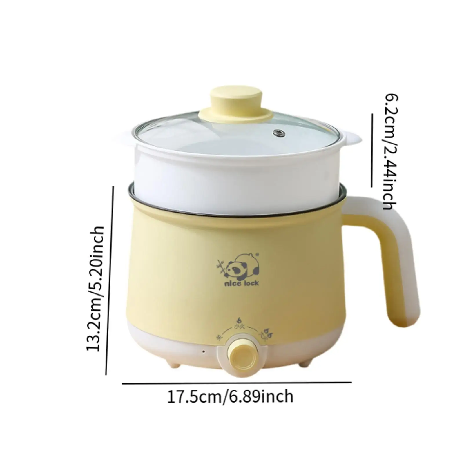 Mini Hot Pot Multipurpose Stainless Steel Mini Travel Cooker Noodles Cooker Electric Rice Cooker for Oatmeal Eggs Pasta Soup Fry