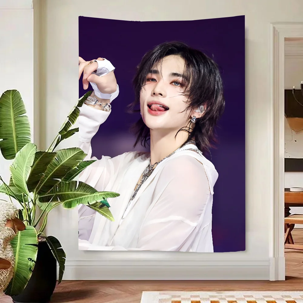 Hyunjin Wandteppich, Raumdekoration, Wandtuch, Party, hängender Hintergrund, Raumdekoration, Babyzimmer