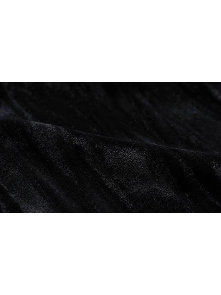 القوطية المخملية الدكتور السيدة XIDU شبح فتاة Sle أزياء الهالوين البديلة ثقافة فرعية طويلة Sve ort ألف خط تنورة مستديرة Ne