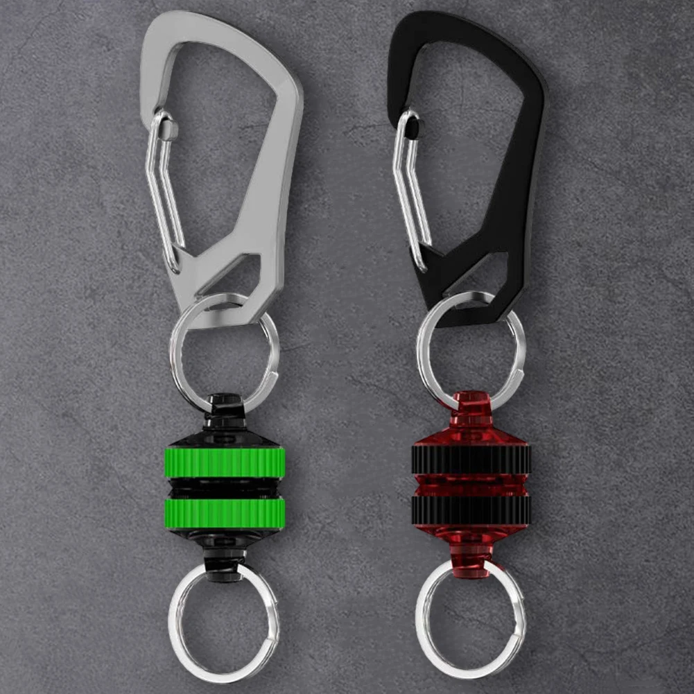 Magnet Clip Holder Retractor with Carabiner Clip Magnetic Net Keeper Keychain Strong Anti-Drop Fishing Accessories