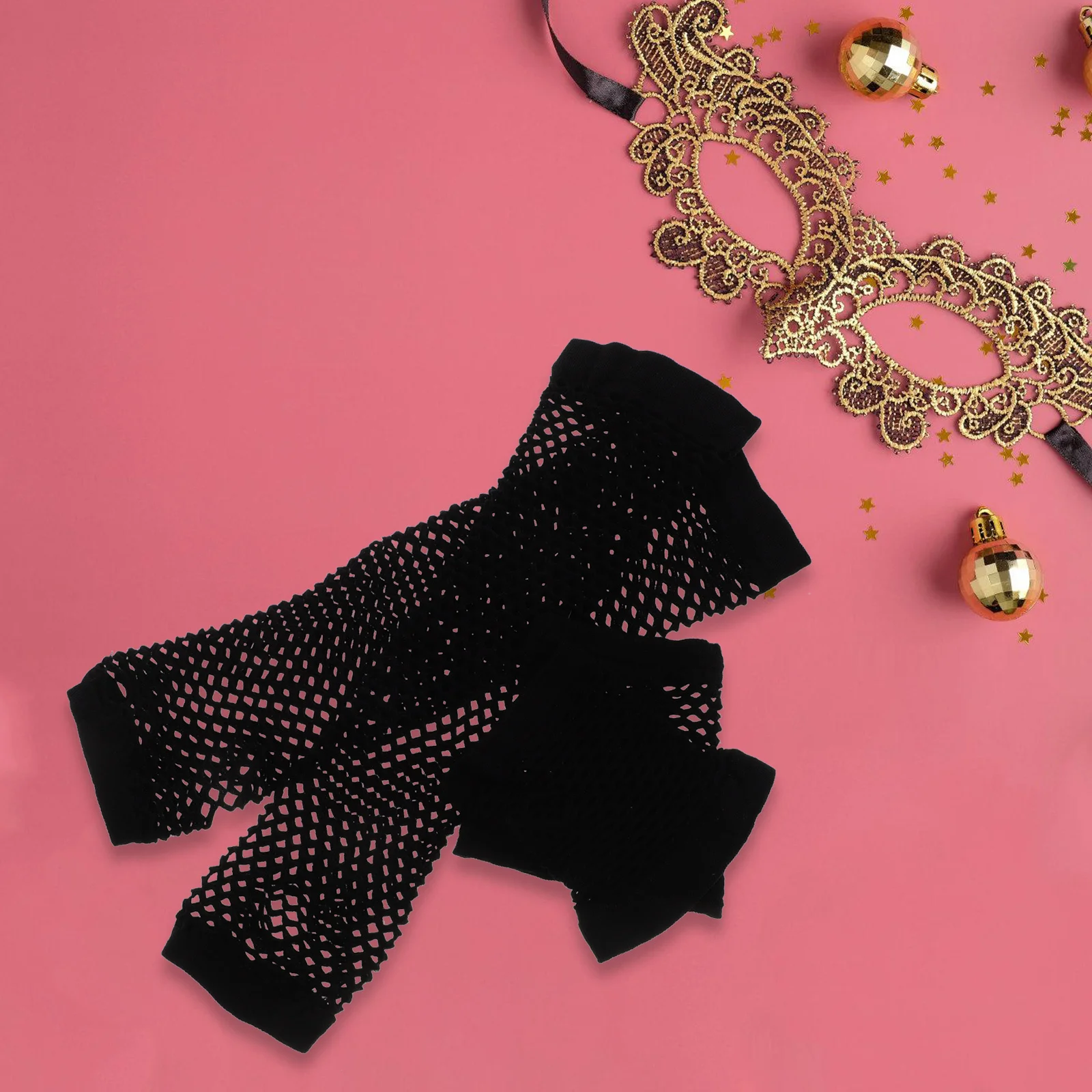 3 pçs preto malha braço cobre luvas de malha sem dedos longo curto para mulheres steampunk cosplay masquerade night club oco para fora