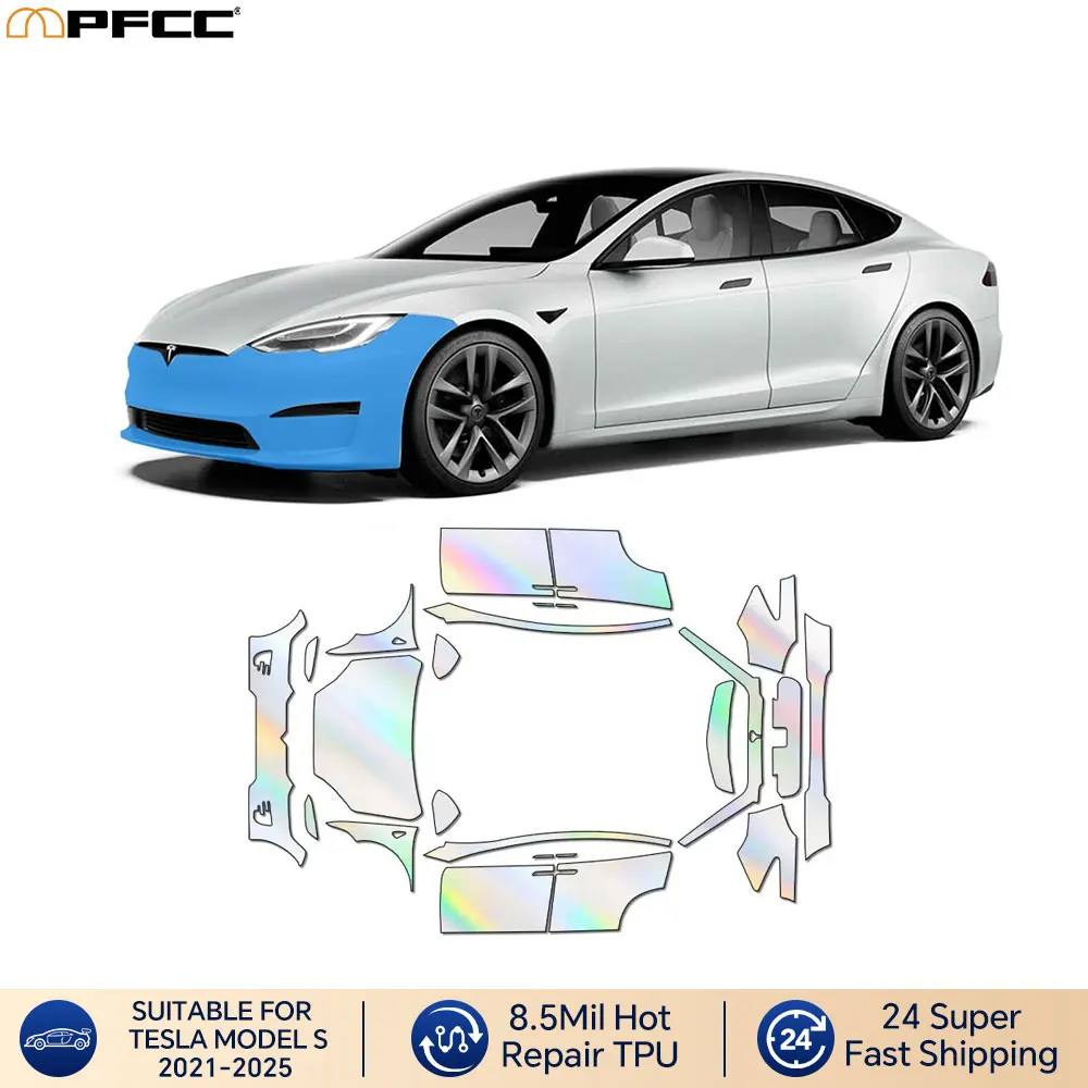 

TPU For Tesla Model S 2021-2025 8.5mil Car Body Kit Film Precut Front Paint Protection Film Clear Bra Transparent Accessories