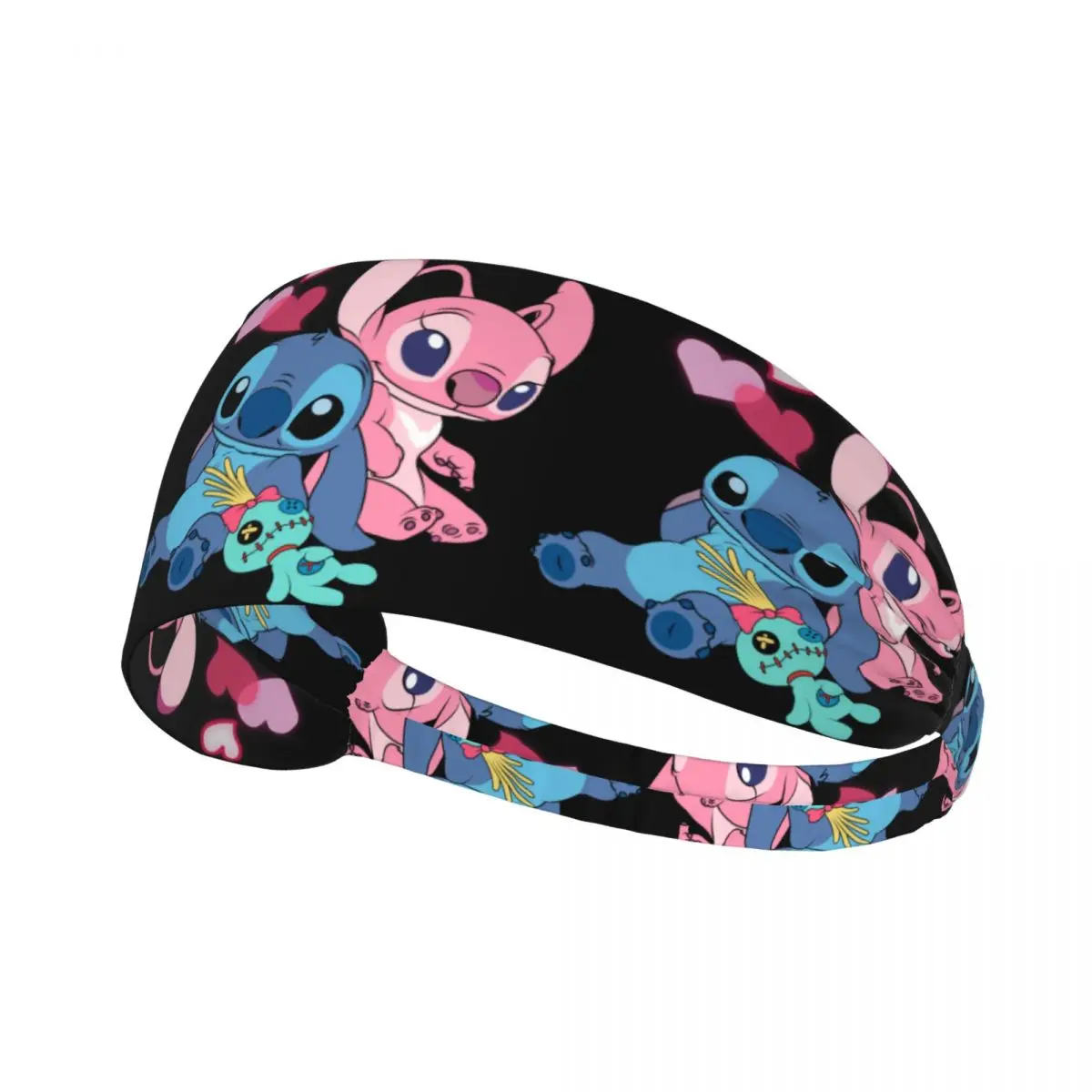 

Custom Stitch Angel Training Sweatband Women Men Non Slip Quick Drying Disney Anime Headband Running