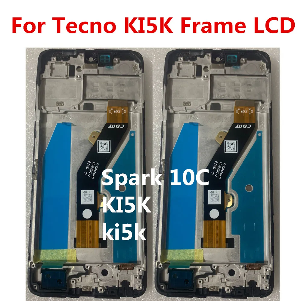 

6.6 Inch Black For Tecno KI5k LCD Display Spark 10C ki5kTouch Screen Digitizer Panel Assembly Replacement / With Frame