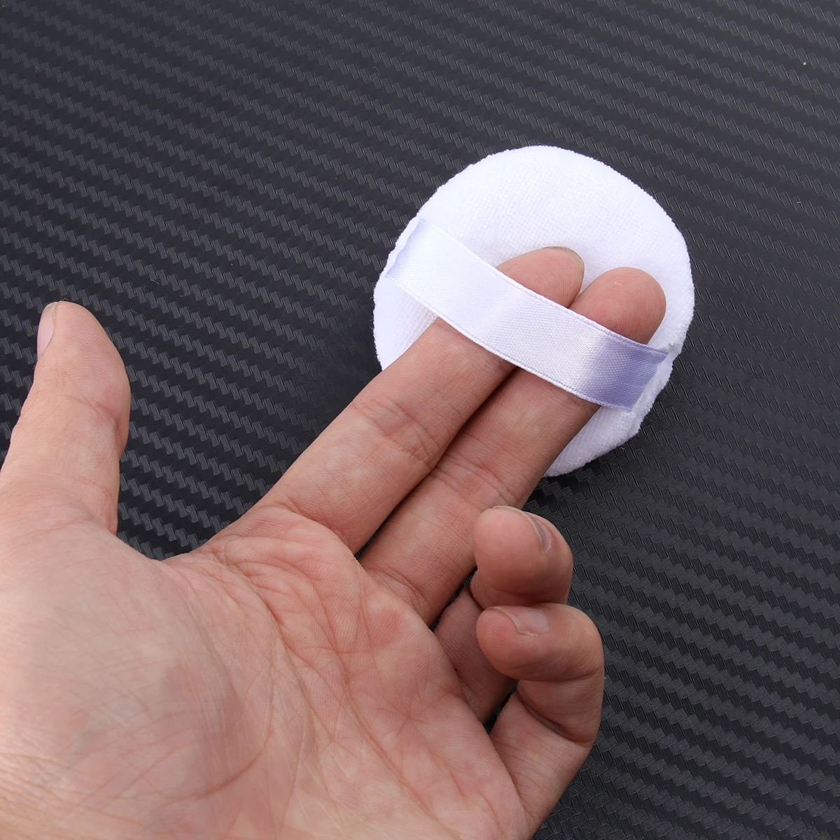 

5 pcs 60Mm Ribbon Body Puff Pure Cotton Round Makeup Sponge For Salon Home Travel Use Loose Applicator