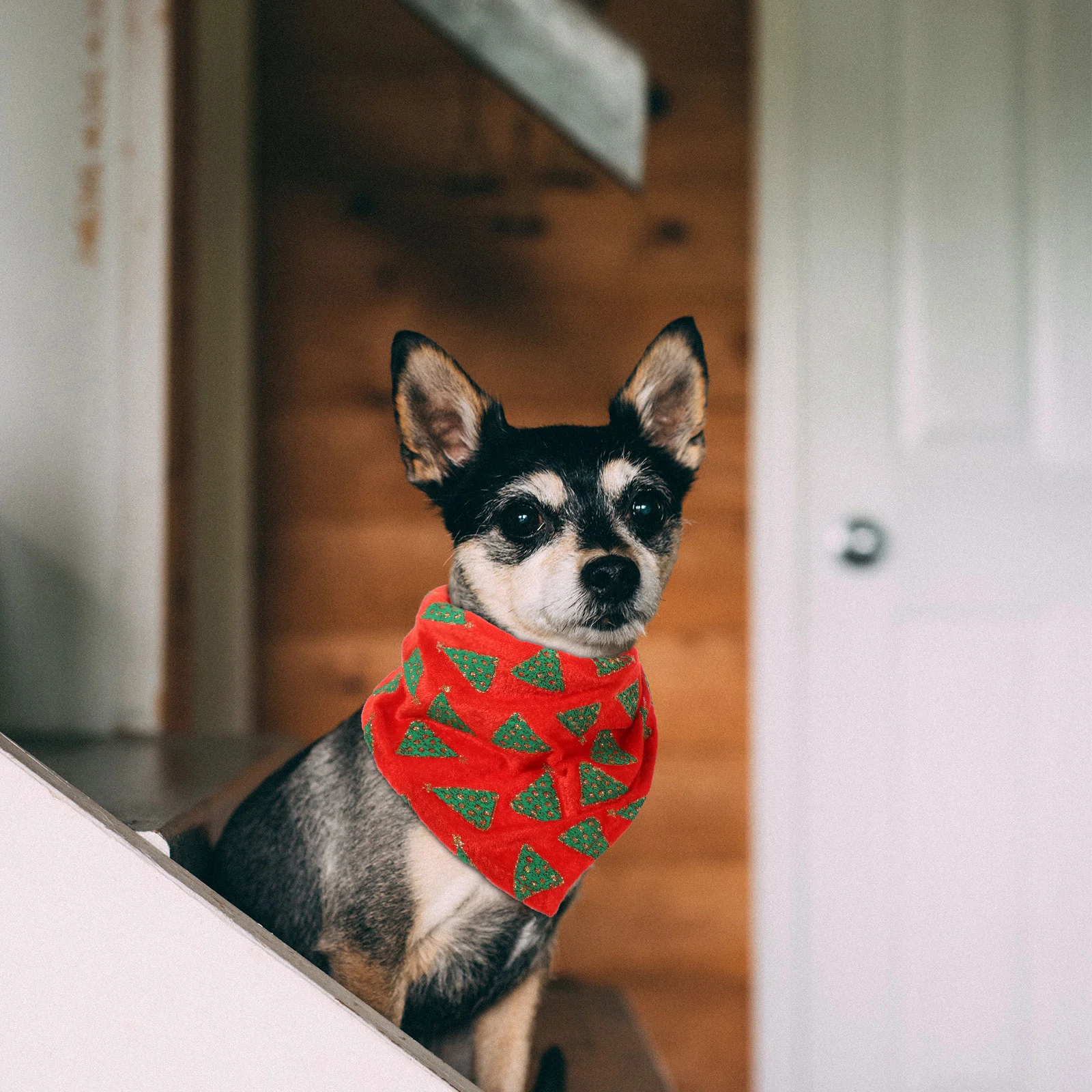 

Christmas Dog Bandana Soft Polyester Scarf Xmas Decoration Machine Washable Pet Triangle Towel Xmas Dog Bandanas