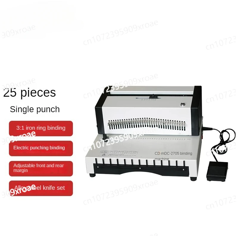 Electric Binding Machine DC-2705 A4 Format 34 Holes Electric Iron Ring Punching and Binding Punching