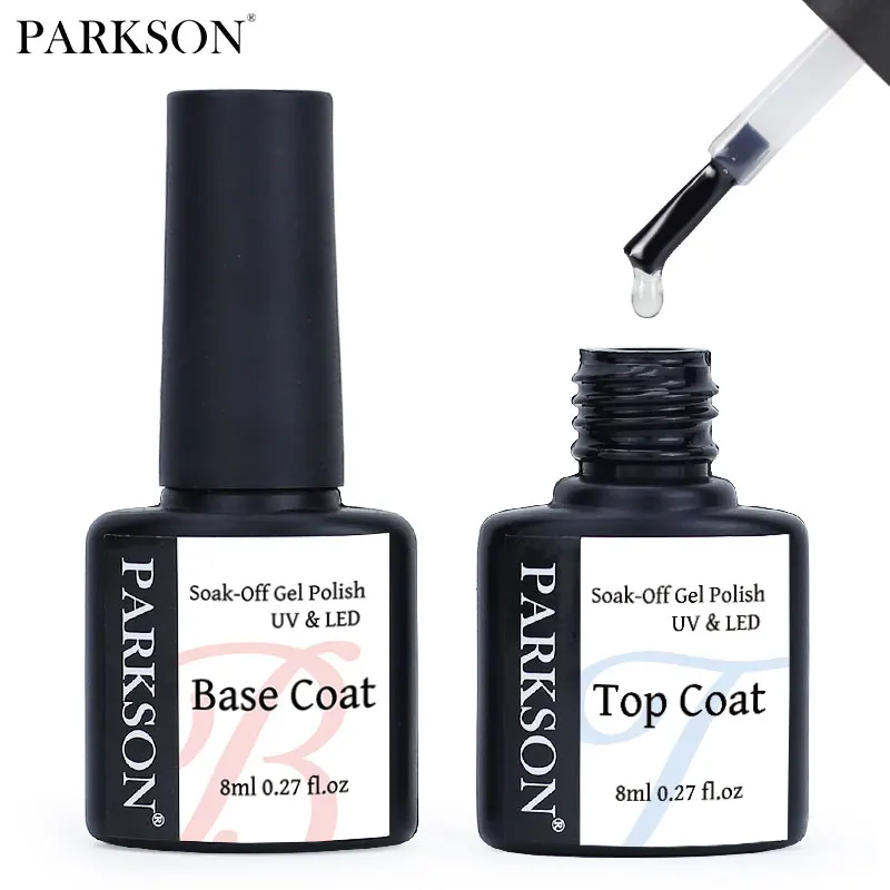 Parkson No Wipe Top Base Coat Smalto per unghie Design Enhancer Vernice Semipermanente Soak Off UV LED Strumento per nail art