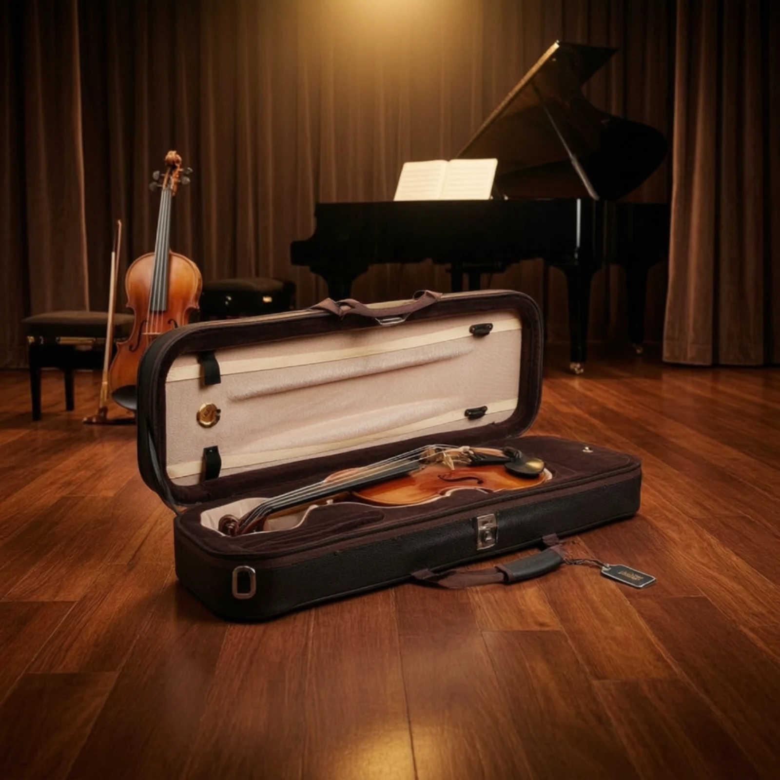 Violin Case Shielded Violin Case with Humidity Meter Hygrometer Long-Lasting Professional for Violinists, Travel, Music School