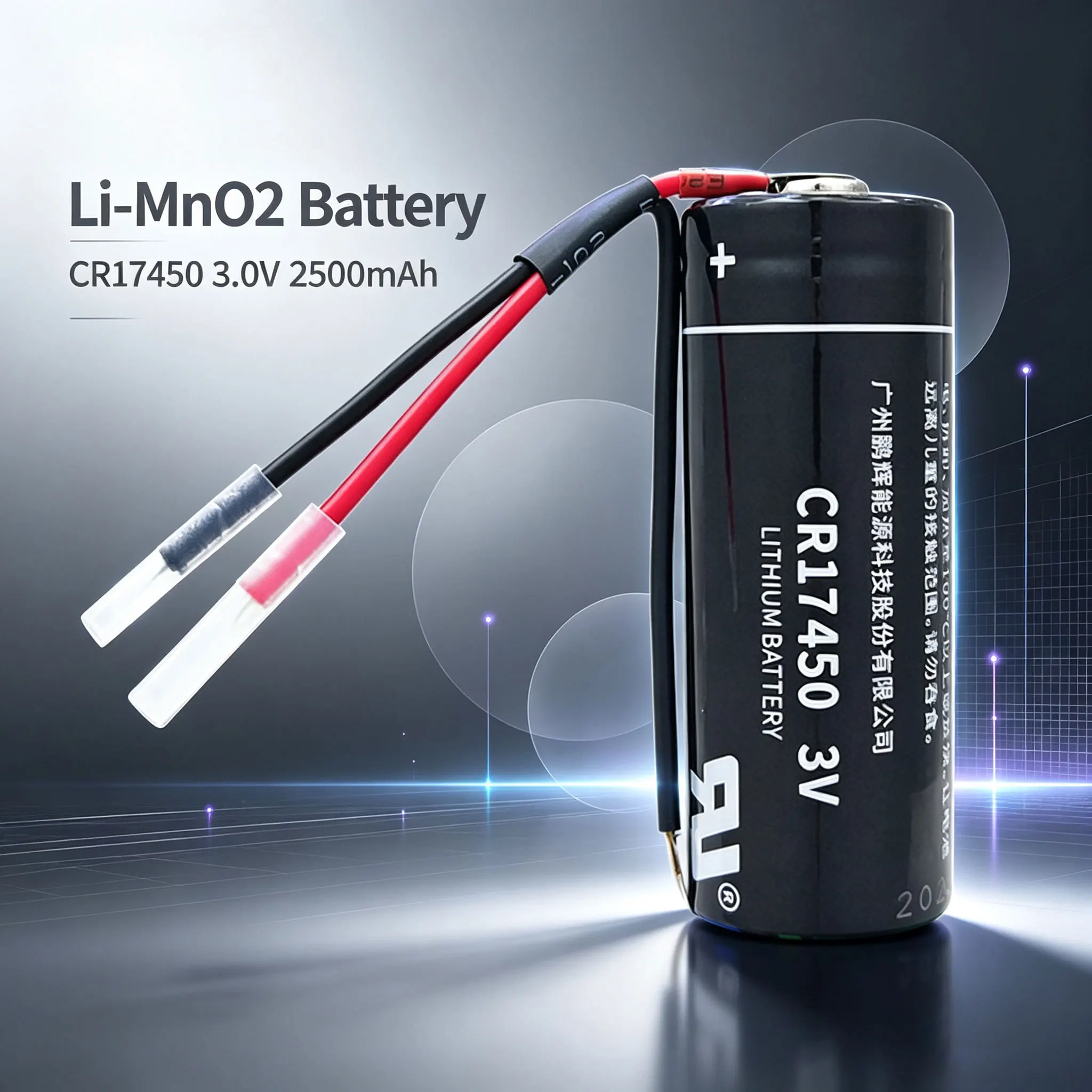 Penghui CR17450 3V Li-MnO2 Battery, smart water meter, smoke detector, compass, safety device indicator light