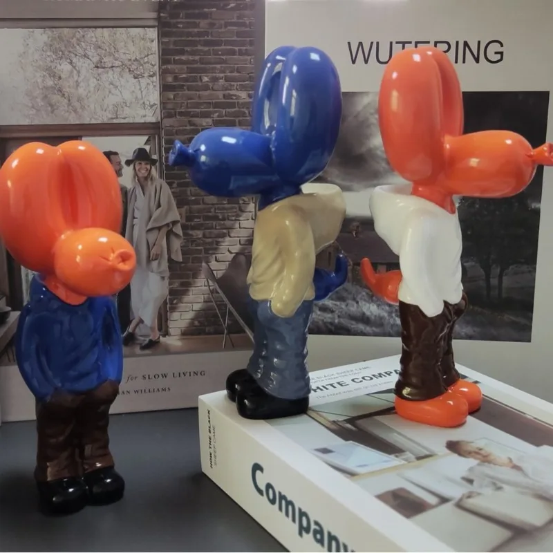 Street Trendy Art Decoration Sculptures, Resin Balloon Dog Sculptures, Home and Office Desk Interior Decoration