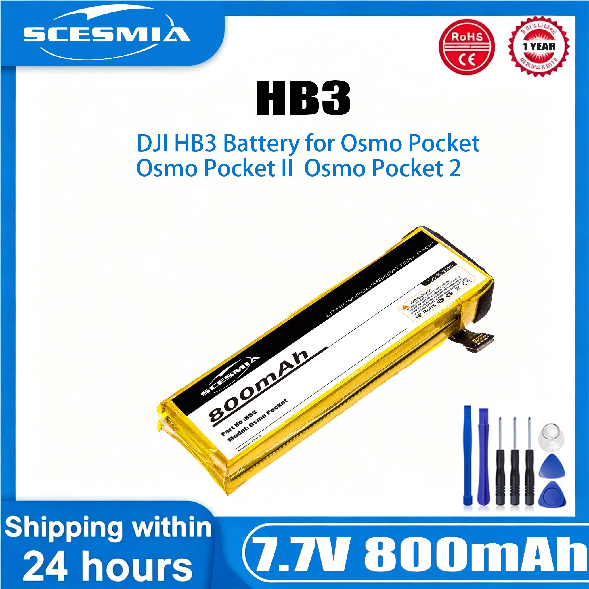 800mAh/6.16Wh Camera HB3 High Quality Battery For DJI OSMO POCKET 1 POCKET 2 Series 2ICP5/22/65 Fast Delivery