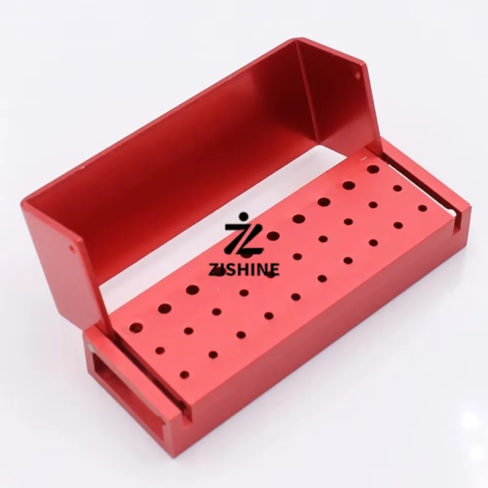 Dental Bur Disinfection Box 15 30 Holes Aluminum Autoclave Block Holder High Low Speed Burs Case Dentist Instrument Organizer