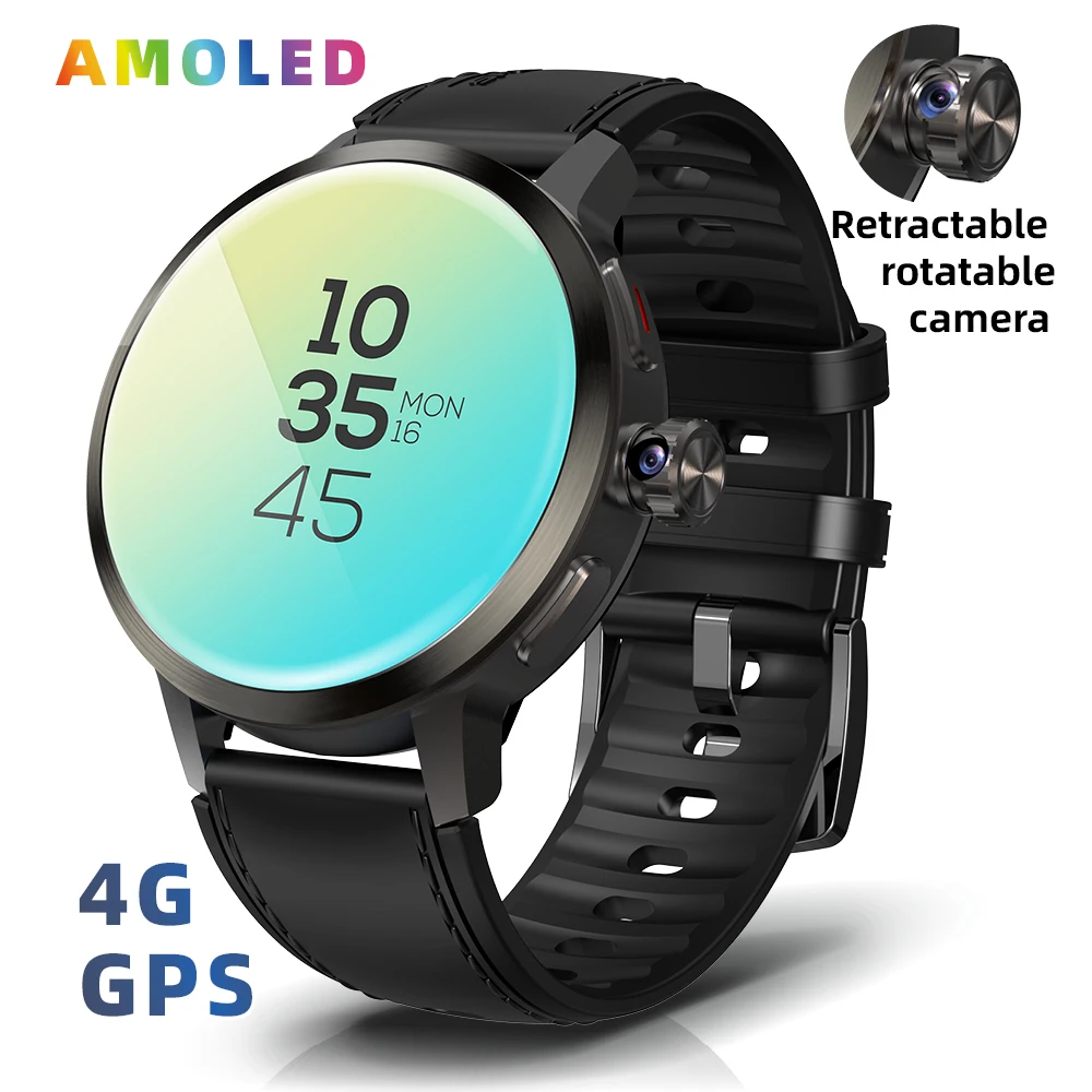 DM82 1.75 Inch AMOLED 4G Smart Watch Rotating Camera GPS Android 8.1 1520mAh Battery Sport Smartwatch