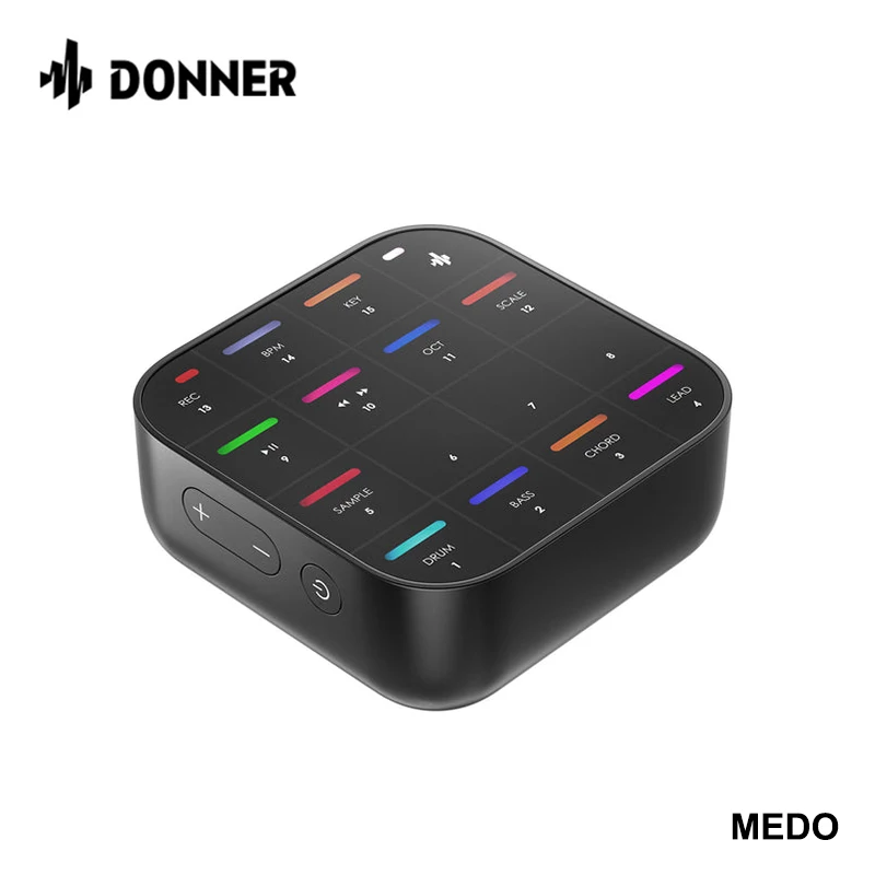 Donner MEDO Bluetooth MIDI Taşınabilir Çok Fonksiyonlu Müzik Aleti Groovebox Akor Örnek Kurşun Bas Davul Dahili Looper