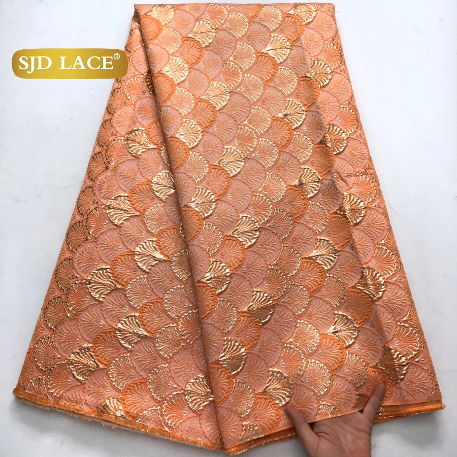 SJD LACE African French Tulle Brocade Lace Fabrics Damask Lace 2026 Latest Nigerian Gilding Jacquard for Women Party Dress 4396