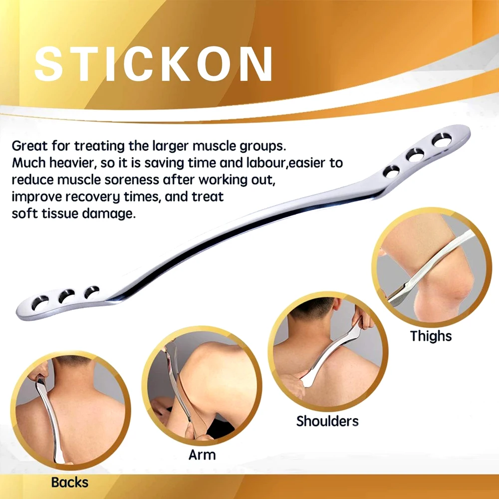 مجموعة أدوات تدليك كشط غوا شا من الفولاذ المقاوم للصدأ مكونة من 5 قطع - مجموعة أدوات IASTM - أداة تعبئة الأنسجة الناعمة الرائعة للعلاج الطبيعي