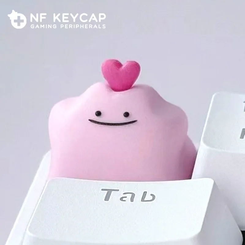 Anime Pokemon Keycaps Resin KeyCaps Ditto DIY Handmade Custom Cartoon KeyCaps for Mechanical Keyboard Accessories Holiday Gifts