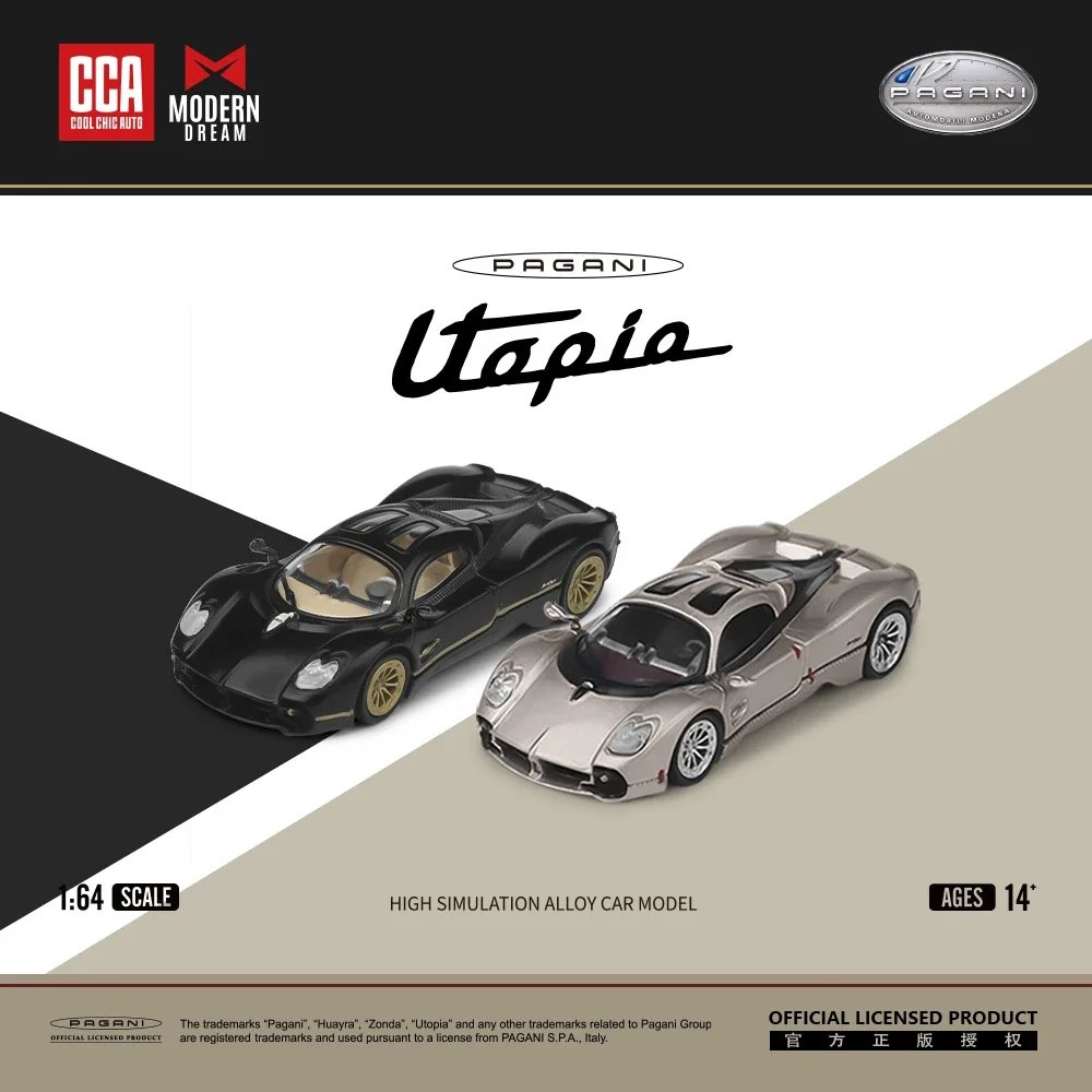 

ModernDream + CCA Pagani Utopia Gold Black Diecast Model Car