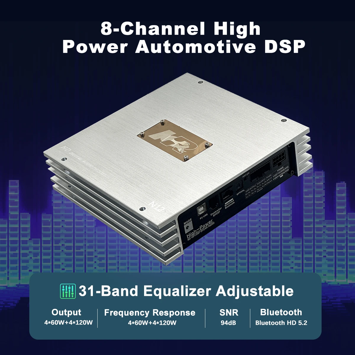 Zeming Professional 8 Channel Dsp Camplifier Aluminum Housing Audio Amplifier For Car