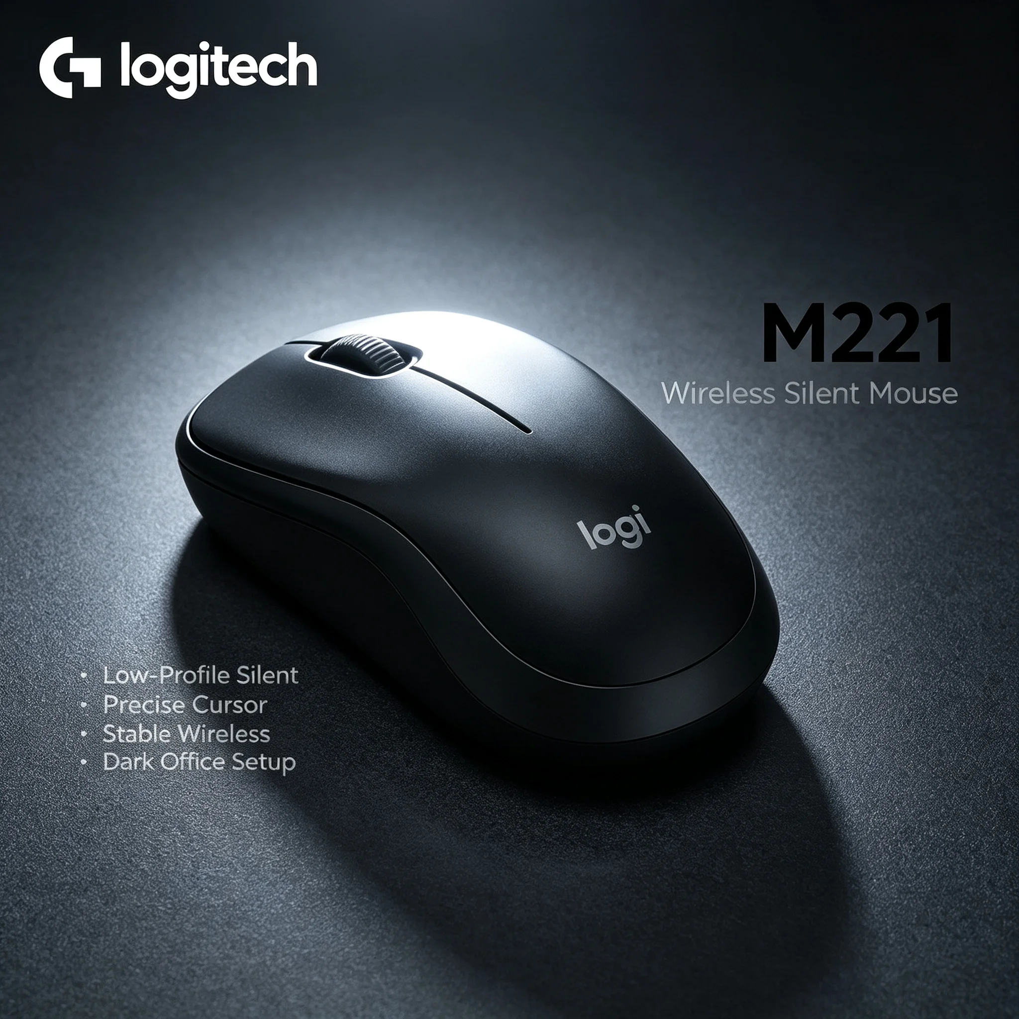 Logitech M221 Mute Wireless Ergonomic Mouse Smooth Operation 1000DPI Optical Mice For Windows Mac Laptop Desktop