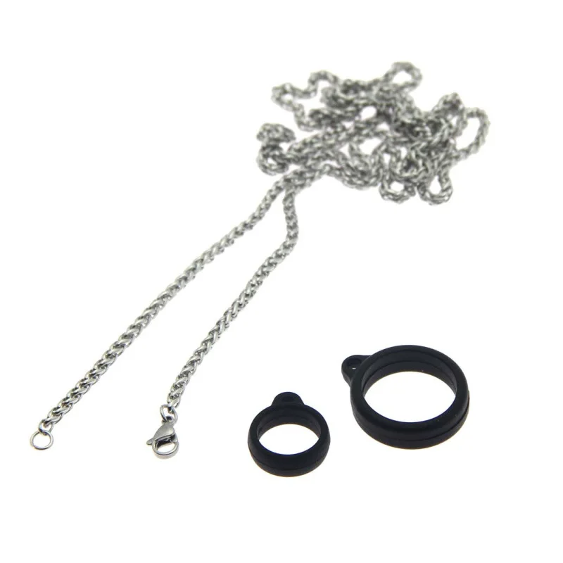 Metal Necklace Lanyard Contains Silicone Ring Lanyard Keel Chain Snake Bones Chain Lanyard