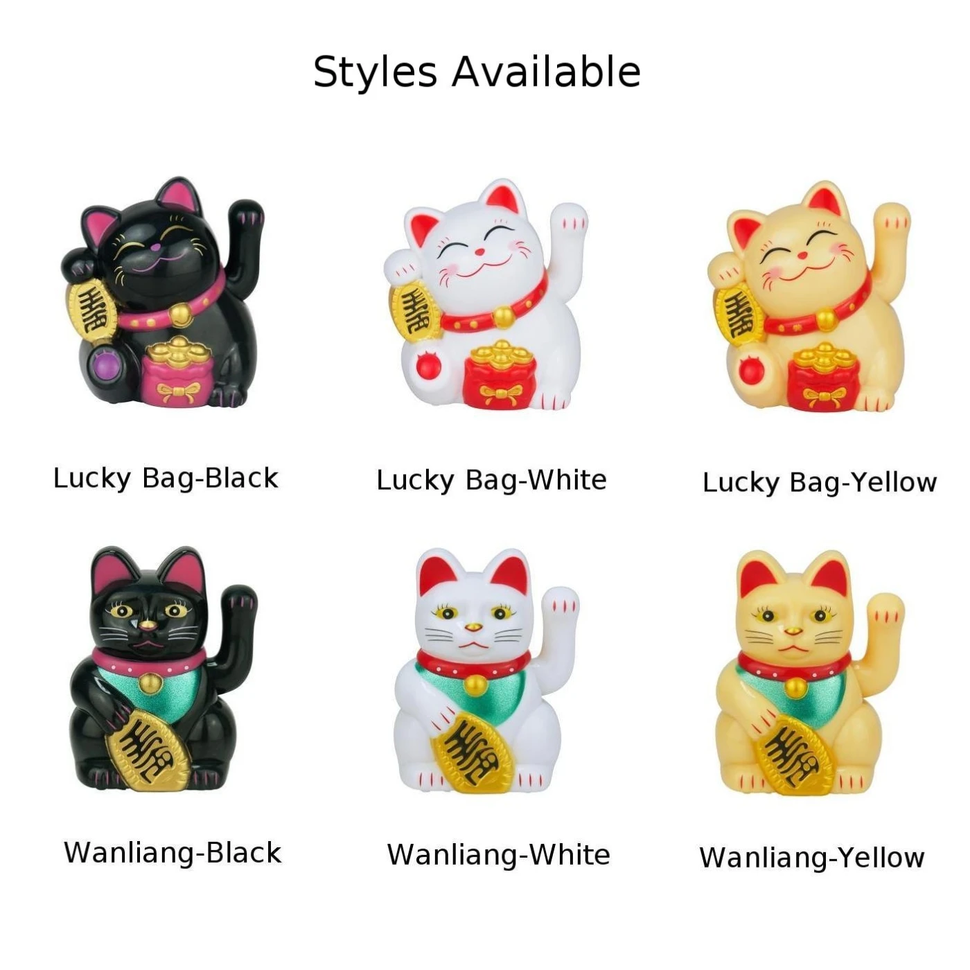 Chinese Lucky Cat Gold Waving Hand Cat Home Decor Wealth Fortune Welcome Waving Cat Sculpture Statue Decor Car Ornament