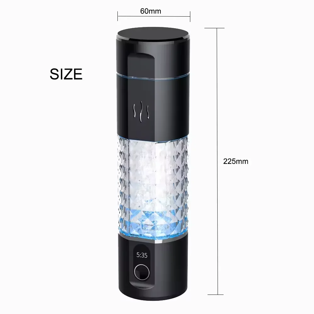 hydrogen water bottle 5000+ppb SPE/PEM hydroegn water flask rechargeable hydrogen water ionizer inhalation generator