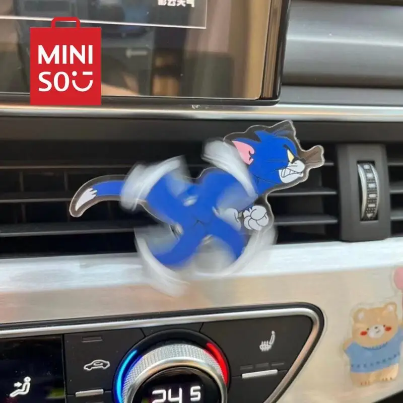 Kawaii Anime MINISO Cats and Mice Car Air Conditioning Ornaments Cute Cartoon Car Air Outlet Interior Decoration Toys for Kids