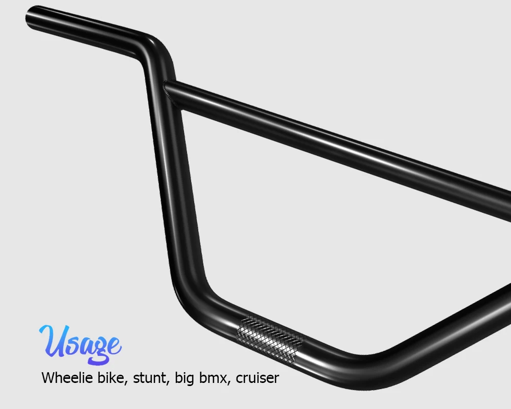 Guidon BMX ALTA Chromoly Z-Bar 11" Rise + Poignées Noires 135mm - Neuf Complet