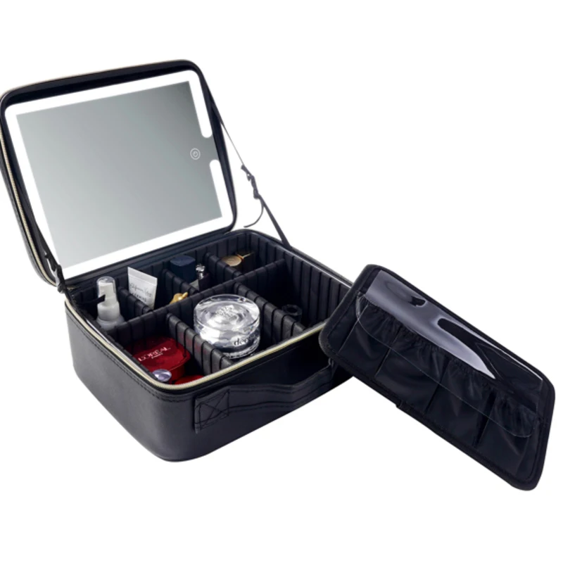 

LED Cosmetic Case with Lights and Mirror Cosmetic Bag Large Capacity Premium Feeling Cosmetic Bag Luxury makeup high-quality