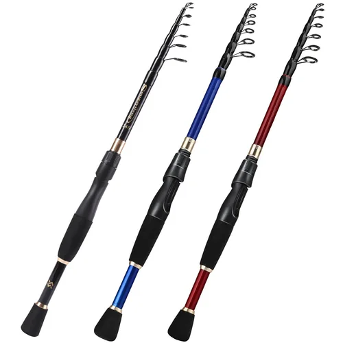 Imagen 2 del producto Sougayilang-Juego de pesca giratoria, caña de fibra de carbono de 1,8-2,4 m, 1000-4000, 5,2: 1, carrete giratorio con sedal de pesca de 500m y accesorios