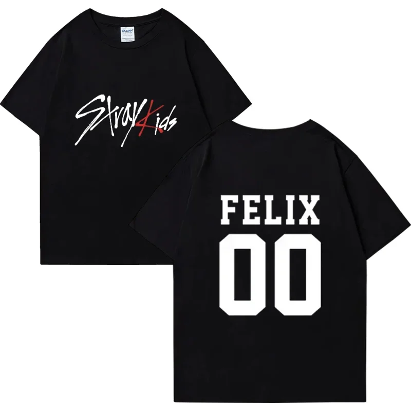 Trend Kpop bezpańskie dzieci T Shirt SKZ mężczyźni kobiety bawełniana koszulka Straykids Seungmin FELIX HYUNJIN JEONGIN MINHO krótka