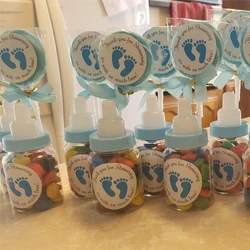 Baby Shower Blue Pink Mini Milk Bottle Candy Box Baby Boy Girl Newborn Party Favor Gift Boxes Gender Reveal Birthday Party Decor