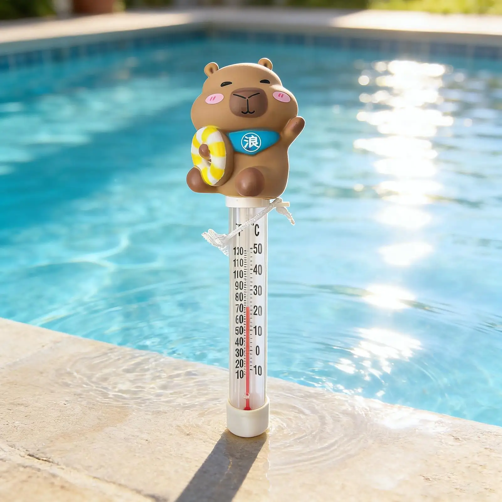 

Floating Pool Thermometer Cute Capybara Thermometer for Outdoor and Indoor Swimming Pools Spas Hot Tubs Temp Thermometer